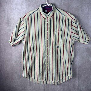 Vintage Tommy Hilfiger Men's Short Sleeve Button-Down Shirt Size Large